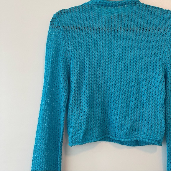 ZARA | BLUE CROPPED KNIT TOP {NWT} - Picture 3 of 3